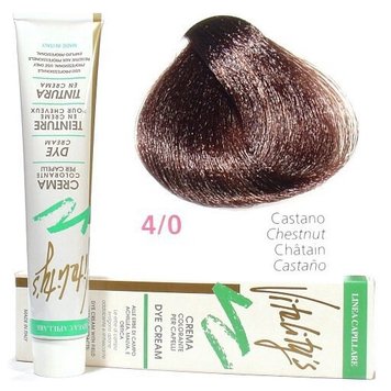 4/0 Фарба для волосся Vitality’s Collection – Шатен, 100 мл з екстрактами трав