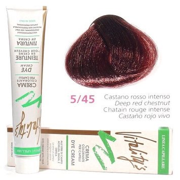 5/45 Фарба для волосся Vitality’s Collection – Мідно-махагоновий світлий шатен, 100 мл з екстрактами трав