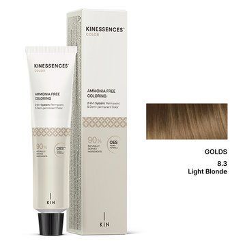8/3 Фарба для волосся безаміачна Kinessences Color OES+V Золотий Світло-русявий 100 мл Іспанія