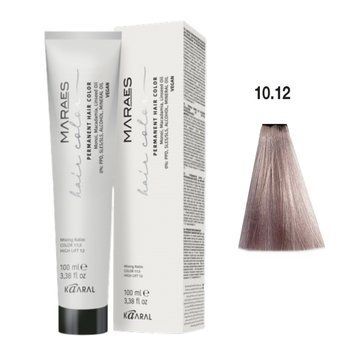 10/12 Фарба для волосся Kaaral Maraes Vegan Permanent Hair Color - Платиновий блондин попелясто-фіолетовий, 100 мл