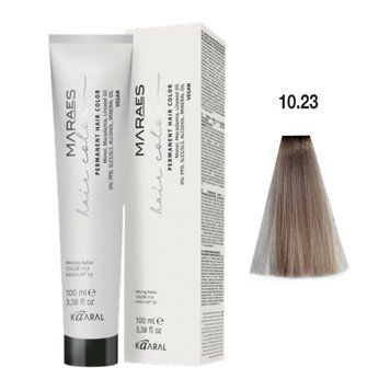 10/23 Фарба для волосся Kaaral Maraes Vegan Permanent Hair Color - Платиновий блондин фіолетово-золотистий, 100 мл