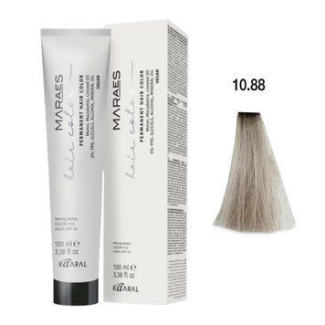 10/88 Фарба для волосся Kaaral Maraes Vegan Permanent Hair Color - Платиновий блондин інтенсивний коричневий, 100 мл