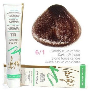 6/1 Фарба для волосся Vitality’s Collection – Попелястий темний блондин, 100 мл з екстрактами трав