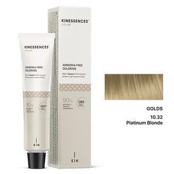 10/32 Фарба для волосся безаміачна Kinessences Color OES+V Золотий Платиновий блонд 100 мл Іспанія