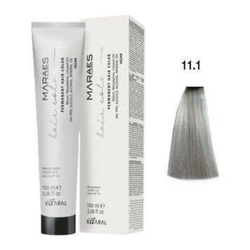 11/1 Фарба для волосся Kaaral Maraes Vegan Permanent Hair Color - Попелястий суперосвітлюючий, 100 мл