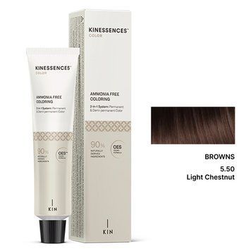 5/50 Фарба для волосся безаміачна Kinessences Color OES+V Коричневий Світло-каштановий 100 мл Іспанія