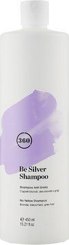 360 Be Silver Шампунь "Сріблястий блонд" з ромашкою, мигдальною олією та з гідр.шовк. протеїном без парабенів, сіліконів, глютену, 450 мл