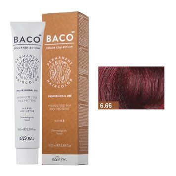 6/66 Фарба для волосся Kaaral BACO color collection - темний інтенсивний червоний блондин, 100 мл