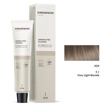 9/1 Фарба для волосся безаміачна Kinessences Color OES+V Попелястий Дуже світлий блондин 100 мл Іспанія