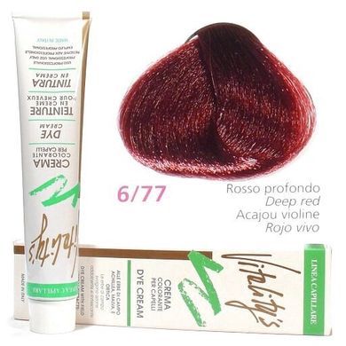 6/77 Фарба для волосся Vitality’s Collection – Глибокий червоний, 100 мл з екстрактами трав