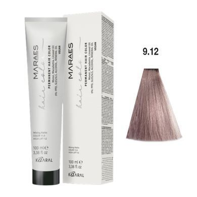 9/12 Фарба для волосся Kaaral Maraes Vegan Permanent Hair Color - Дуже світлий блондин попелясто-фіолетовий, 100 мл