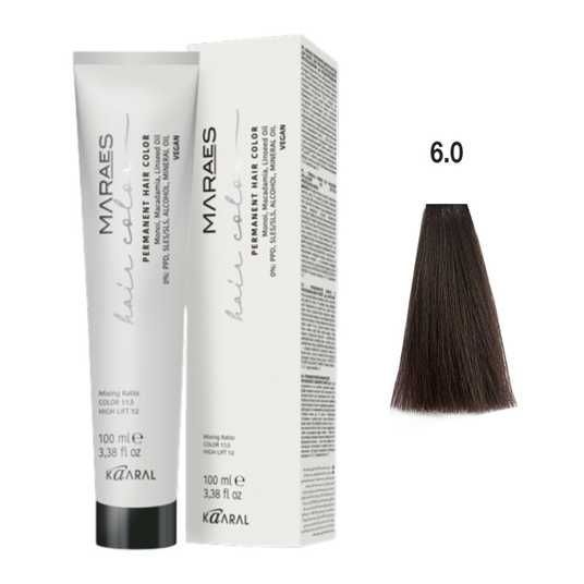 6/0 Фарба для волосся Kaaral Maraes Vegan Permanent Hair Color