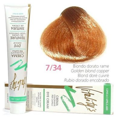 7/34 Фарба для волосся Vitality’s Collection – Золотисто-мідний блонд, 100 мл з екстрактами трав