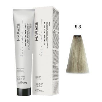 9/3 Фарба для волосся Kaaral Maraes Vegan Permanent Hair Color - Дуже світлий золотистий блондин, 100 мл