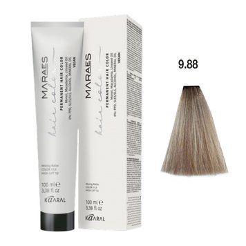 9/88 Фарба для волосся Kaaral Maraes Vegan Permanent Hair Color - Дуже світлий блондин інтенсивний коричневий, 100 мл