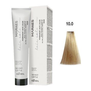 10/0 Фарба для волосся Kaaral Maraes Vegan Permanent Hair Color - Платиновий блондин, 100 мл