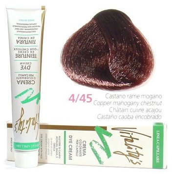 4/45 Фарба для волосся Vitality’s Collection – Мідно-махагоновий шатен, 100 мл з екстрактами трав