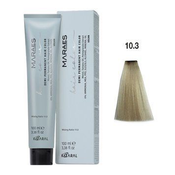 10/3 Фарба для волосся Kaaral Maraes Demi Intense - Платиновий золотистий блондин, 100 мл