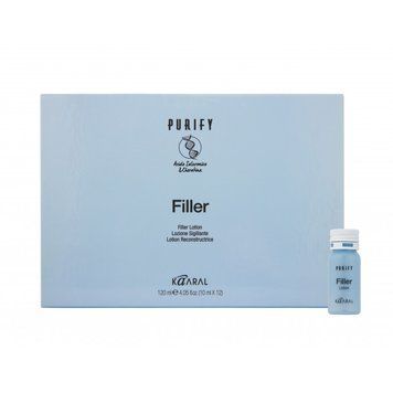 Лосьйон-реконструктор з кератином і гіалуроновою кислотою Kaaral Purify Filler, 12 шт х 10 мл