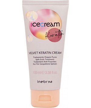 Крем з кератином проти посічених кінчиків INEBRYA VELVET KERATIN CREAM, 100 мл