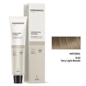 9/02 Фарба для волосся безаміачна Kinessences Color OES+V Натуральний Дуже світлий блондин 100 мл Іспанія