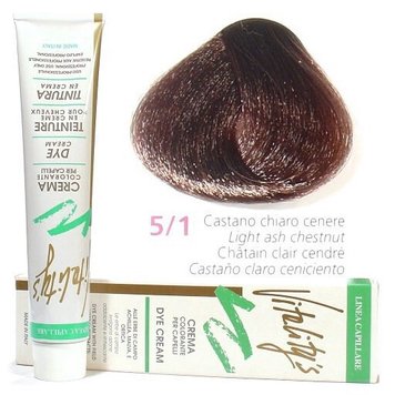 5/1 Фарба для волосся Vitality’s Collection – Попелястий світлий шатен, 100 мл з екстрактами трав